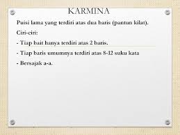Kangen kau tak akan mengerti bagaimana kesepianku menghadapi kemerdekaan tanpa cinta kau tak akan mengerti segala lukaku. Puisi Lama Ppt Download