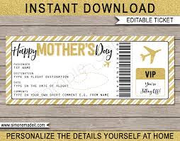 Maybe you would like to learn more about one of these? Mother S Day Gift Boarding Pass Template Surprise Trip Reveal Fake Plane Ticket