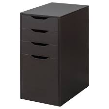 All three drawers can be locked. Alex Drawer Unit Drop File Storage Black Brown 14 1 8x27 1 2 Ikea