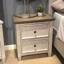 Panel beds and sleigh beds can help achieve a traditional look, while other designs like the four post bed can help your bedroom make a big statement. Liberty Furniture Heartland 2 Drawer Nightstand W Charging Station In Antique White 824 Br63 Est Ship Time Is 8 10 Weeks