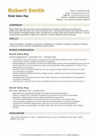 11 1/2 thacher street, boston, ma Retail Sales Rep Resume Samples Qwikresume