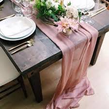 Dusty Rose Chiffon Table Runner Shabby Chic Table Runner Etsy In 2020 Rustic Table Runners Chic Table Runner Shabby Chic Table