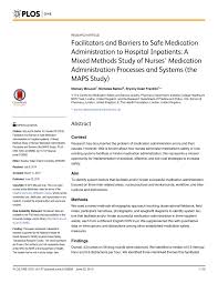 Pdf Facilitators And Barriers To Safe Medication