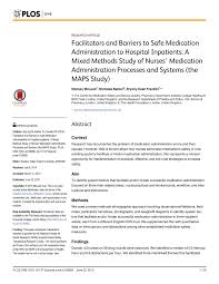 pdf facilitators and barriers to safe medication