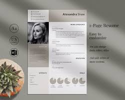 Free word cv templates, résumé templates and careers advice. Resume Template Cv Template One Page Resume Design By Brandcarry Thehungryjpeg Com