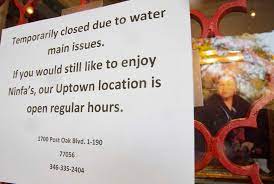Several Houston Restaurants Universities Close Due To Broken Water Main Near East Loop 610