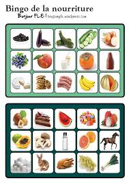 Bingo De La Nourriture Food In French Food Healthy Recipes