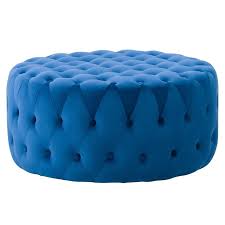 Check spelling or type a new query. Corliving Lynwood Large Round Tufted Blue Velvet Ottoman Lyn 443 O