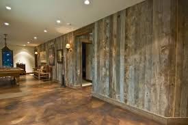 Barnwood Walls And Stained Concrete Floor Cool For A Basement Concrete Stained Floors House Rustic House