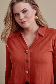 Danielle Button 3/4 Sleeve Tunic