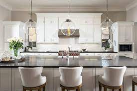 We changed the top with out kitchen countertop quartz which makes it look stunning.5. White Kitchen Cabinets With Dark Countertops Designing Idea
