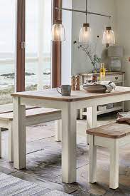 Next Huxley Painted Dining Table Bench Set Cream Painted Dining Table Dining Table With Bench Dining Table