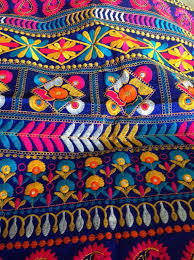 Here you can find many different styles of embroidery, from floral to feather designs. Kutch Embroidery Fabric Indian Embroidered Fabric Boho Fabric Colourful Embroidered Fabric India Indian Kutc Flower Quilts Boho Fabric Embroidery Fabric