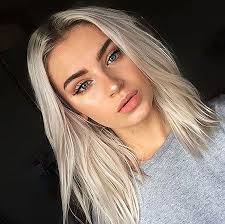 White Blonde With Dark Roots Best Short White Blonde Hair White Blonde Hair Blonde Hair With Roots Hair Styles