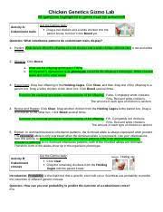 How many offspring have white fur and red eyes? Chickengenetics Codominance Doc Chicken Genetics Gizmo Lab All Questions Highlighted In Green Must Be Answered Activity A Codominant Traits Get The Course Hero