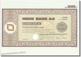 The department of justice is committed to ending the practice of using foreign bank accounts to evade taxes, said. Neue Bank Aktiengesellschaft B Seltene Und Gesuchte Aktie Aus Der Dm Zeit B