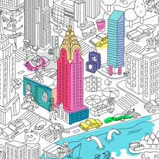 Giant nyc coloring poster measuring 32.5 x 22 inches in size. Giant New York Colouring In Poster Omy Toys And Hobbies Children