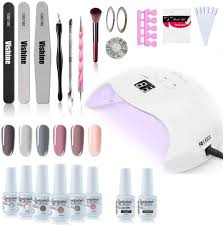 Amazon Com Vishine Uv Led Nail Lamp Gel Nail Kit Upgraded 40w Gel Nail Polish Led Uv Light 6 Colors Gel Base Top Coat Professional Nail Art Tools Accessories Health Personal Care