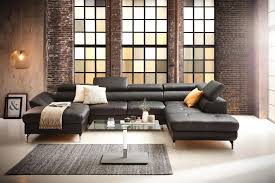 Wohnlandschaft In Leder Schwarz In 2019 Wohnzimmer