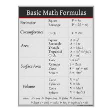 Basic Math Formulas Poster Zazzle Com Math Formulas Basic Math Studying Math