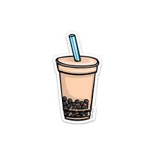 The Milk Tea With Boba Sticker Tumblr Stickers Hydroflask Stickers Iphone Case Stickers