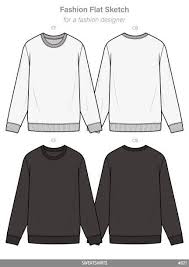 Download Sweatshirts Fashion Flat Technical Drawing Vector Template Vector Art Illustration Sweatshirt Fashion Fashion Sketches Fashion Flats