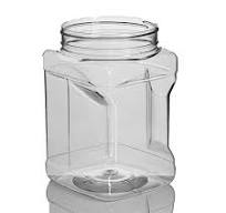 64 oz Clear PET Square Gripper Jar 110-400