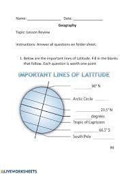 Map and find the lines running across and up and down the page. Important Latitude And Longitude Lines Worksheet