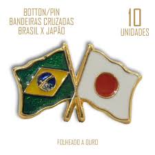 O duelo acontece na ariake arena, em tóquio Botton Pin Bandeiras Cruzadas Brasil X Japao