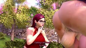 Futanari scopa in un parco pubblico - video porno 3D