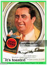 Walter Hagen advertising Lucky Strike cigarettes, c1930. News Photo