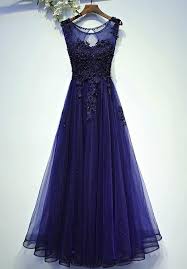 Navy Blue Elegant V Neckline Applique Floor Length Party Dresses 2019 Beautiful Formal Dresses Prom Dresses Modest Prom Dresses Long Women S Evening Dresses