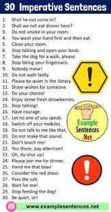Imperative sentences are command sentences, telling someone what to do. What Is Imperative Sentence Know It Info