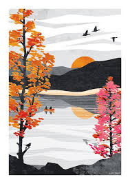 Reflect Art Print A4 A3 A2 A1 Etsy In 2020 Art Painting Art Projects Autumn Painting