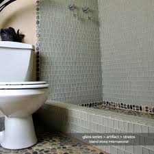 Glass Bathroom Beach Island Contemporary Pebbles As Bullnose On Outside Edge Of Shower Bathroom Tile Inspiration Glass Bathroom Glass Tile