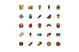 Download Food Color Vector Icon Set Graphic By Kokank13 Creative Fabrica SVG Cut Files