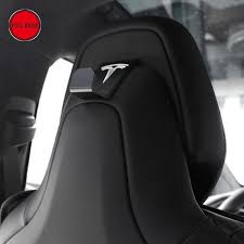 1 Pc Car Seat Back Headrest Mount Hanger Holder Storage Hook Clip With Tesla Logo For Tesla Model S Model X I Tesla Model S Tesla Interior Interior Accessories