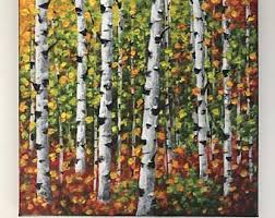Black And White Aspen Tree Pictures Aspen Tree Wall Art On Canvas Large Abstract Painting Living Etsy Tree Painting Canvas Wall Art Birch Trees Birch Trees Painting