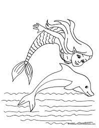 Mermaid And Sea Creatures Coloring Pages Mermaid With A Dolphin Dolphin Coloring Pages Mermaid Coloring Mermaid Coloring Book