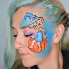 Add the shapes of her eyes, nose and mouth. Pretty Witch By Natalia Kirillova Facepaint Com
