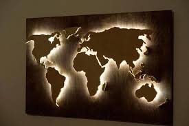 Download Led Weltkarte Abstrakte Kunst 3d Weltkarte Leuchtende 3d Etsy World Map Wall Art Map Wall Art Wood World Map
