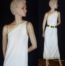 Vintage Long One Shoulder Toga Dress Dresses Toga Dress Formal Dresses