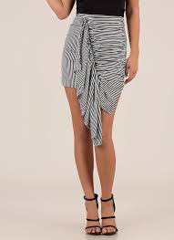 discovery striped asymmetrical skirt