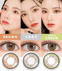 Candy brown gray green contacts Silicone hydrogel ｜4 Lenses