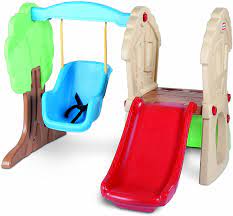Babies can crawl through the archway. Amazon Com Little Tikes Hide Seek Climber And Swing Indoor Outdoor With Slide Easy Set Up Toddler Playset Toys Games