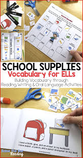 English As A Second Language Esl Ell School Supplies Vocabulary Activities Vocabulary Activities Preschool Vocabulary School Supplies
