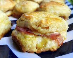 Honey Mustard Ham And Cheese Biscuits 1 Can Pillsbury Grands Butter Tasting Biscuits 10 Count 1 2 Honey Ham Biscuit Sliders Honey Ham Biscuits Recipes