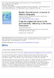 Neither scott nor campbell have commented about the meaning behind this ink. Pdf From The Stigmatized Tattoo To The Graffitied Body Femininity In The Tattoo Renaissance