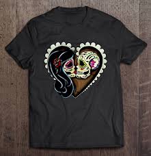 I wanted to share with you how i made this boy's skull heart valentine shirt, in case you missed the tutorial over at. Happy Valentine Day Couple Sugar Skull Version T Shirts Teeherivar