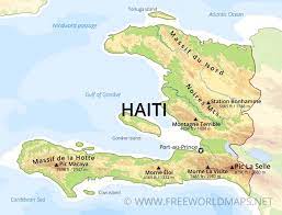 Haiti is a republic founded in 1804 and located in the area of north america, with a land area of 27751 km² and population density of 411 people per. Haiti Physical Map